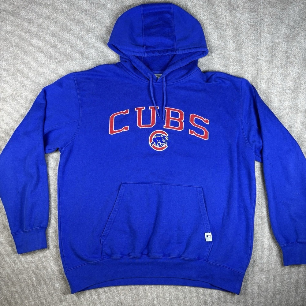 Chicago Cubs Hoodie Mens Large Blue Pullover MLB Genuine Merchandise Sweatshirt